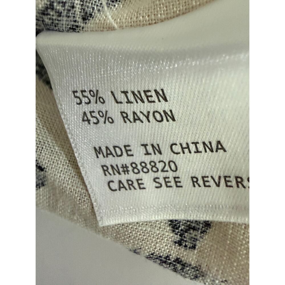 Christain Siriano New York boho puff sleeve square neck linen blend L SZ Large - Picture 4 of 12